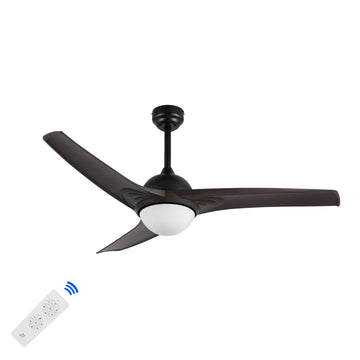 Sully 52" Contemporary Industrial Iron/Plastic Mobile-App/Remote-Controlled 6-Speed Propeller Integrated LED Ceiling Fan - JONATHAN Y
